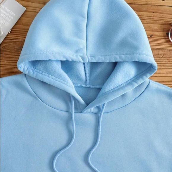 Floral & Slogan Graphic Drawstring Thermal Lined Hoodie - Picture 2 of 4